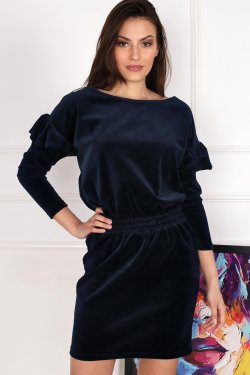 SUKIENKA FALBANY GRANATOWA