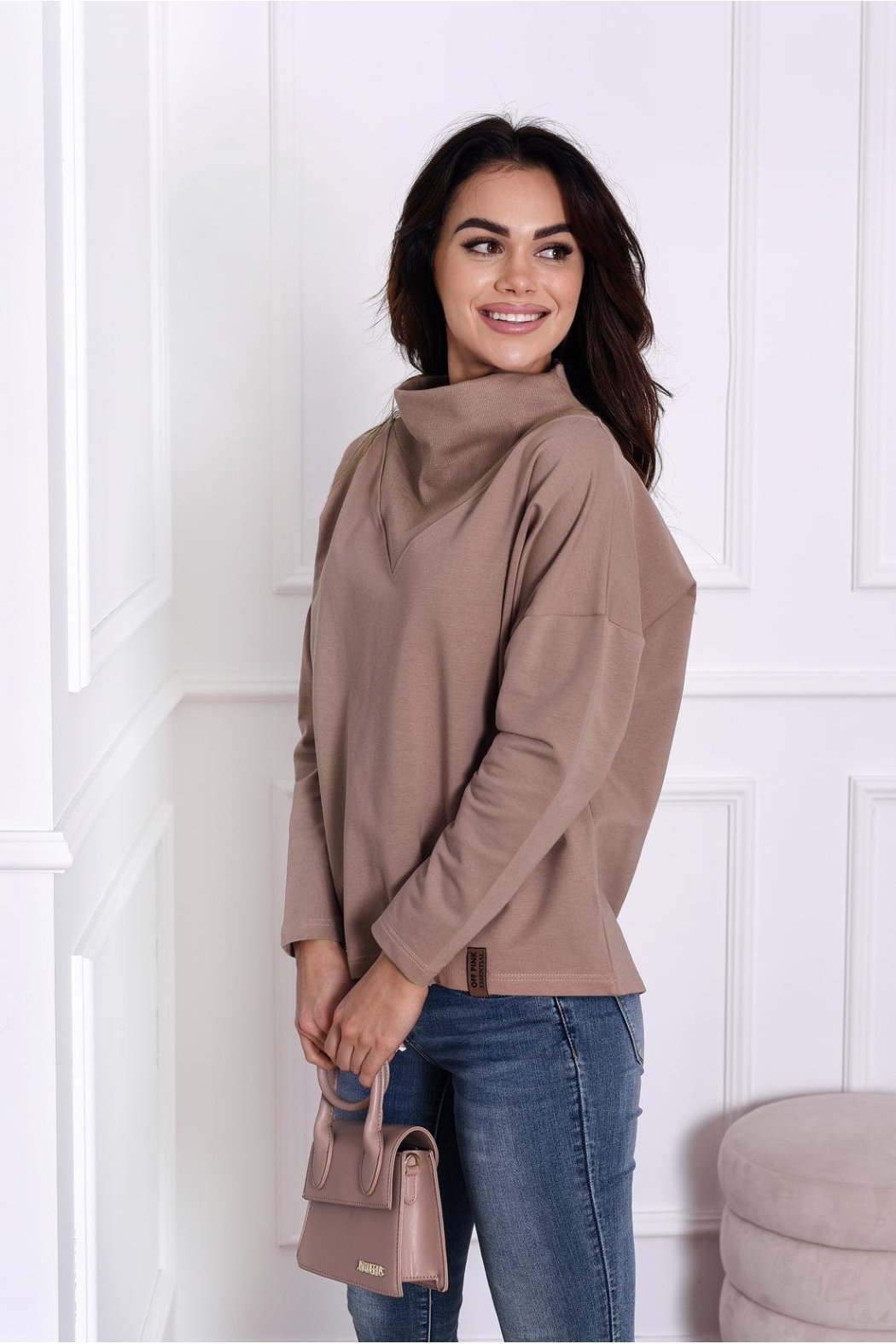 BLUZA DAMSKA Z GOLFEM SOLO CAPPUCCINO