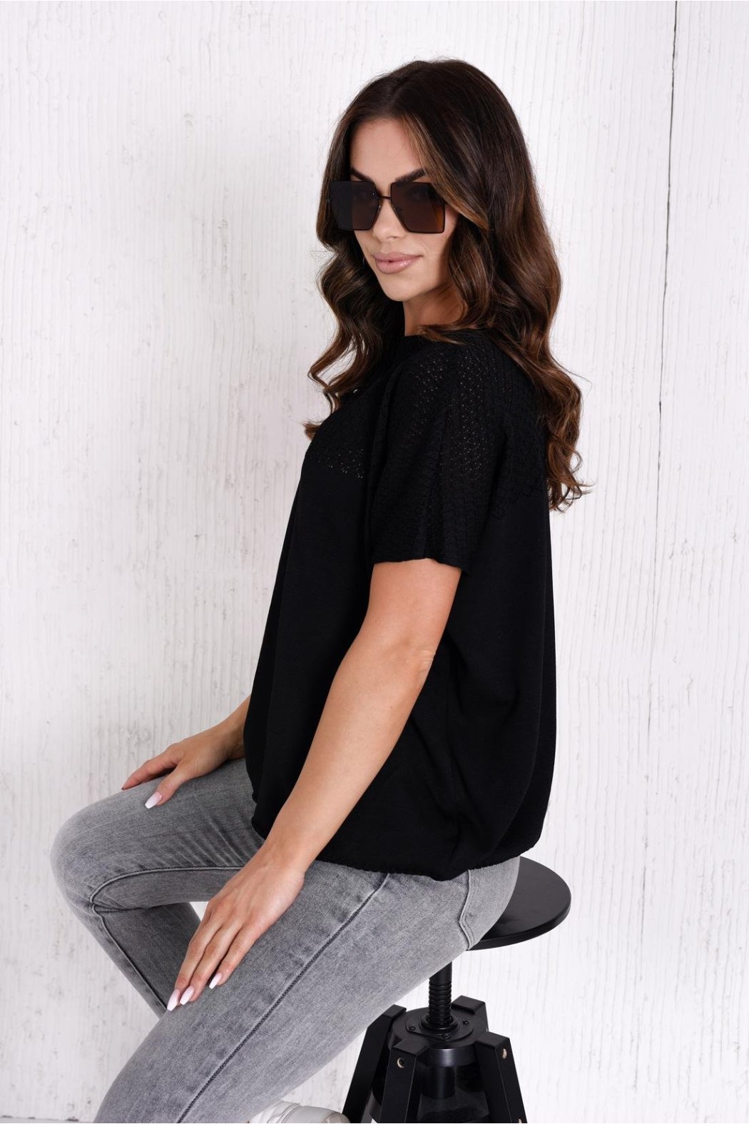 BLUZKA DZIANINOWA DAMSKA CASSY CZARNY