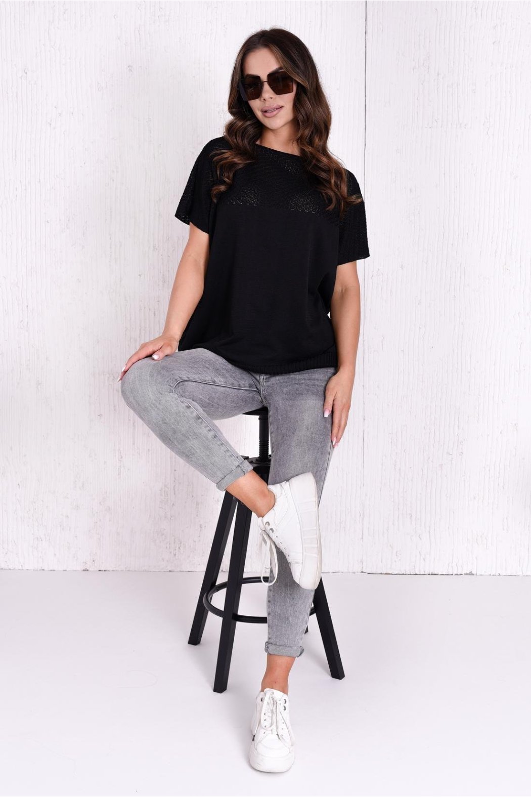 BLUZKA DZIANINOWA DAMSKA CASSY CZARNY