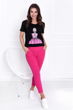 T-SHIRT DAMSKI Z NADRUKIEM ZOSIA - CZARNY