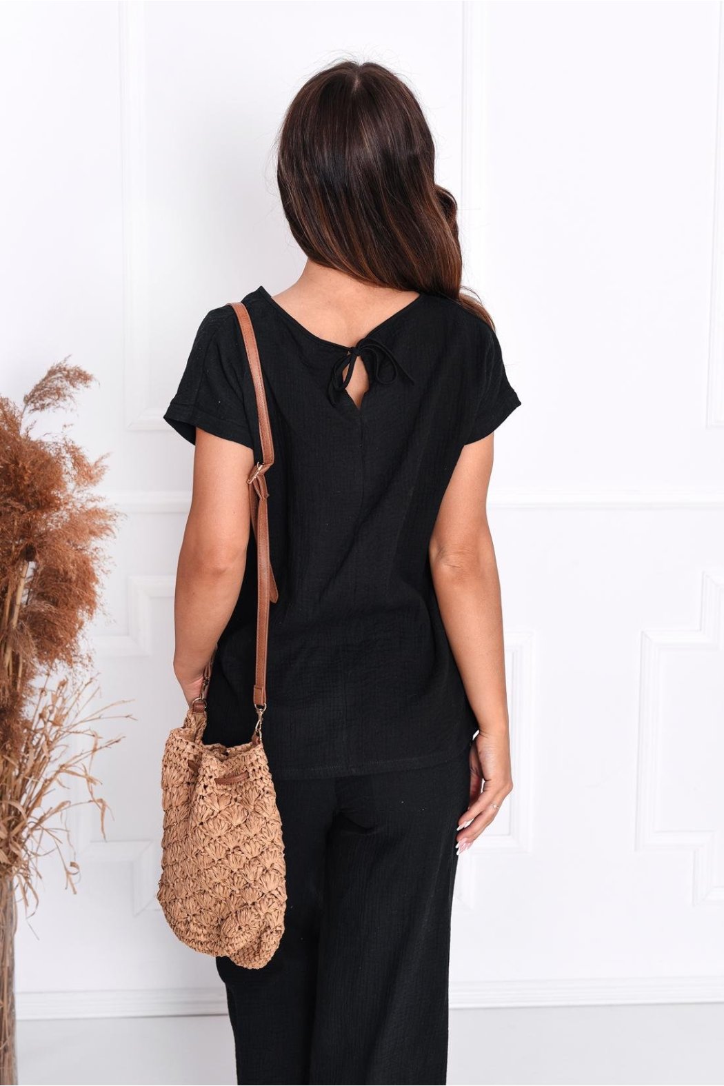 MUŚLINOWA BLUZKA DAMSKA FIESTA CZARNA