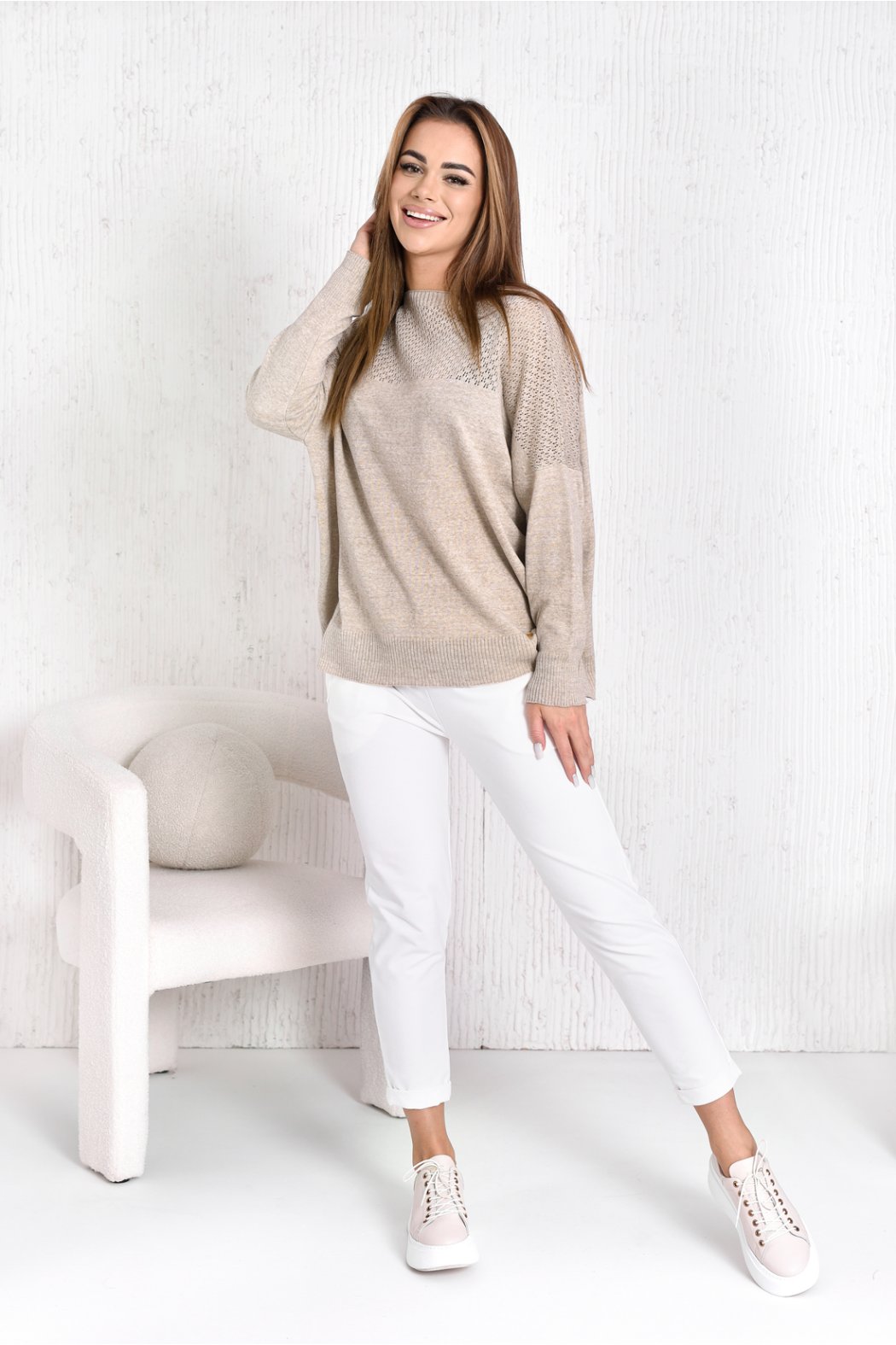 SWETER DAMSKI AŻUROWY - JENNA