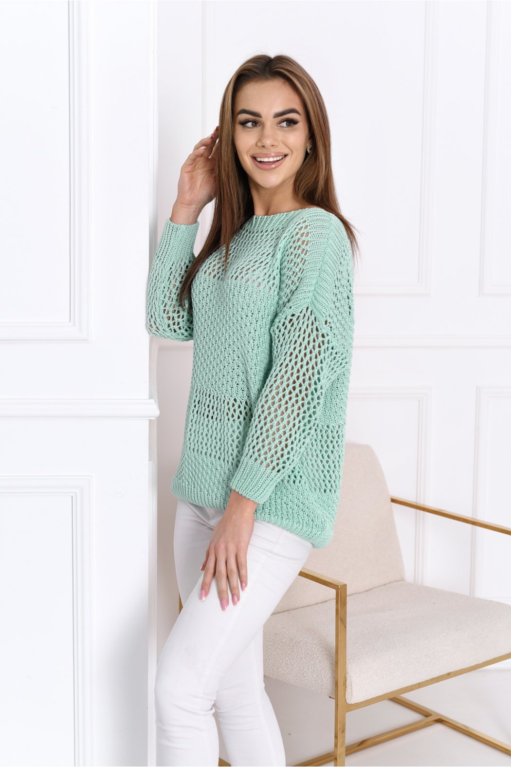 SWETER DAMSKI AŻUROWY NINETTE