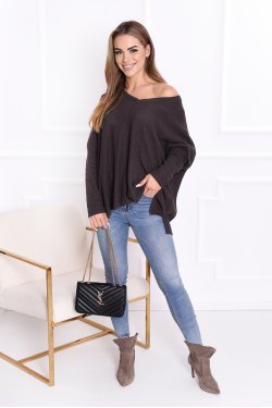 SWETER DAMSKI OVERSIZE Z ROZCIĘCIAMI PO BOKACH MARIETTA
