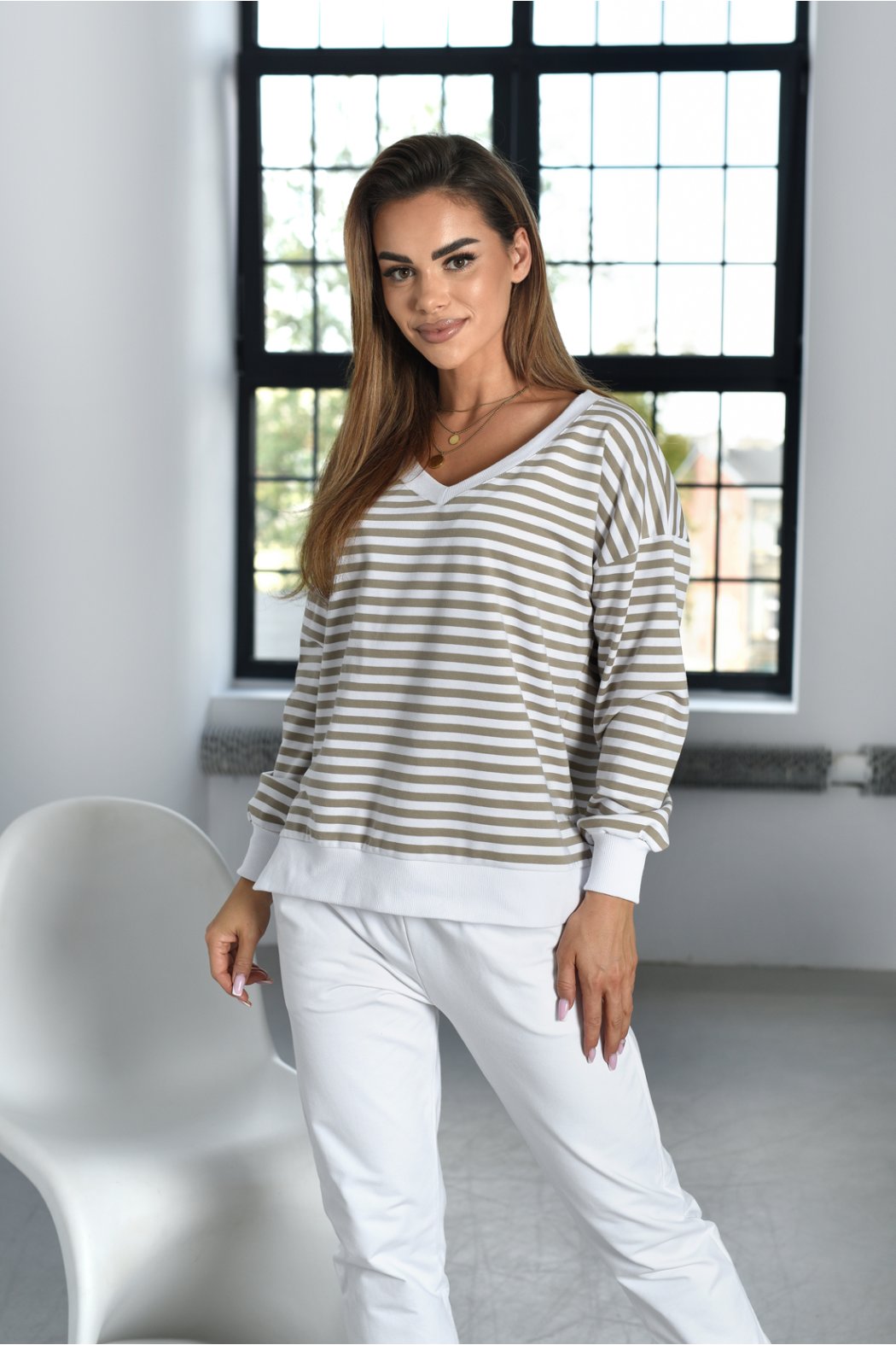 BLUZA DAMSKA W PASKI Z...