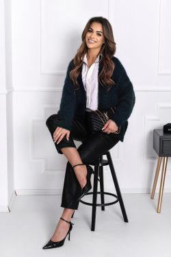 KRÓTKI KARDIGAN DAMSKI BEZ ZAPIĘCIA - VIOLET