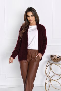 KRÓTKI KARDIGAN DAMSKI BEZ ZAPIĘCIA - VIOLET