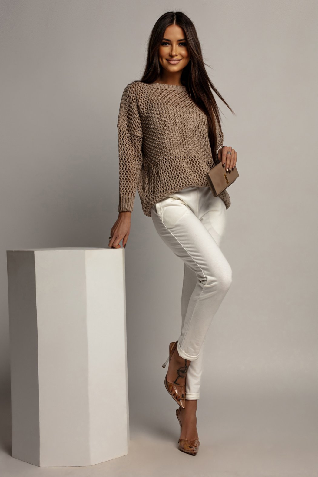 SWETER DAMSKI AŻUROWY NINETTE