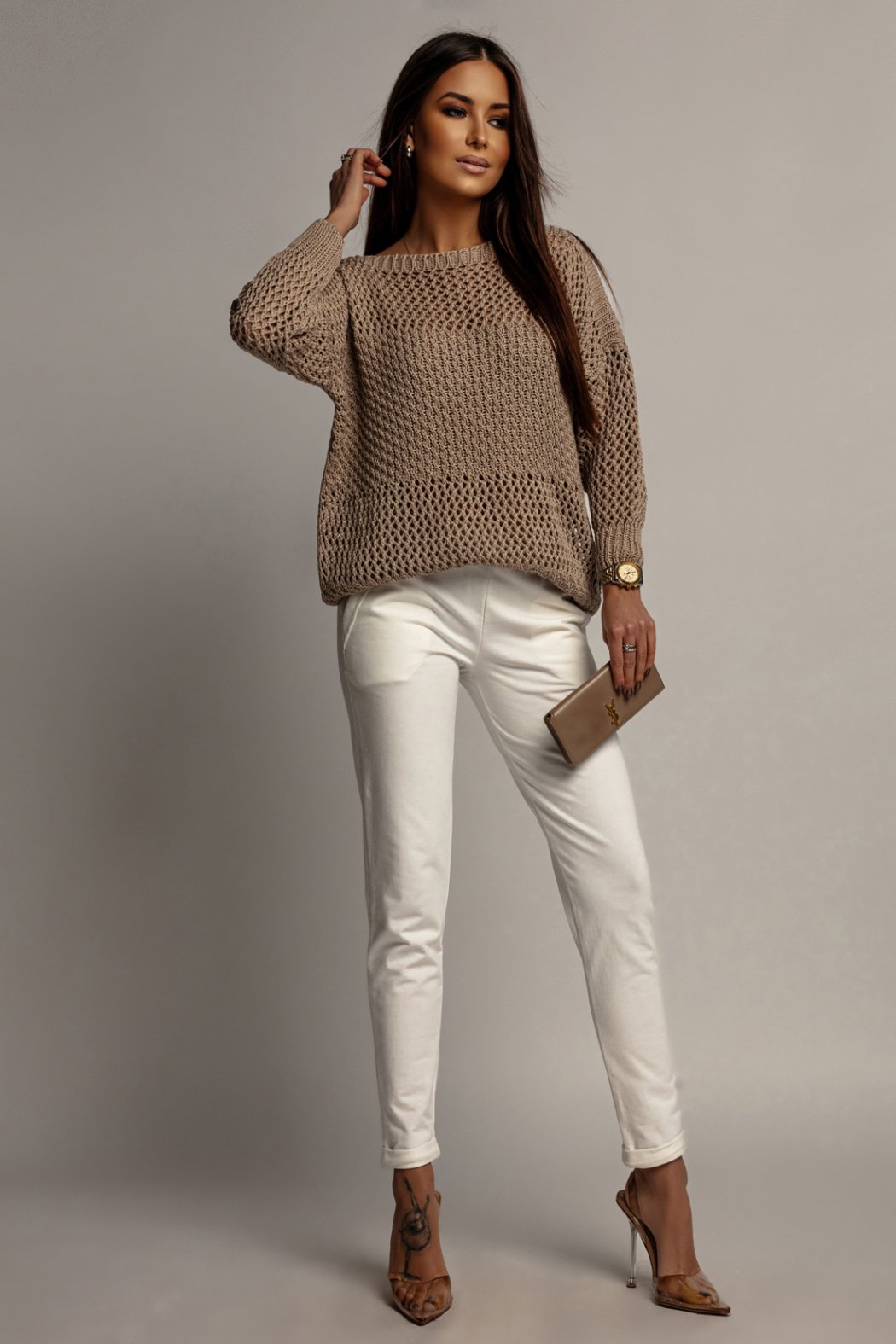 SWETER DAMSKI AŻUROWY NINETTE