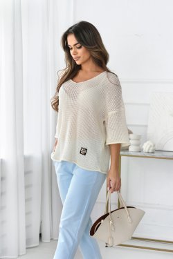 SWETER DAMSKI AŻUROWY ENORA