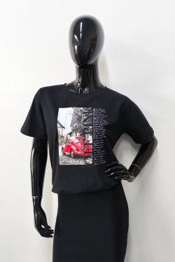 T-SHIRT DAMSKI Z NADRUKIEM - BON VOYAGE