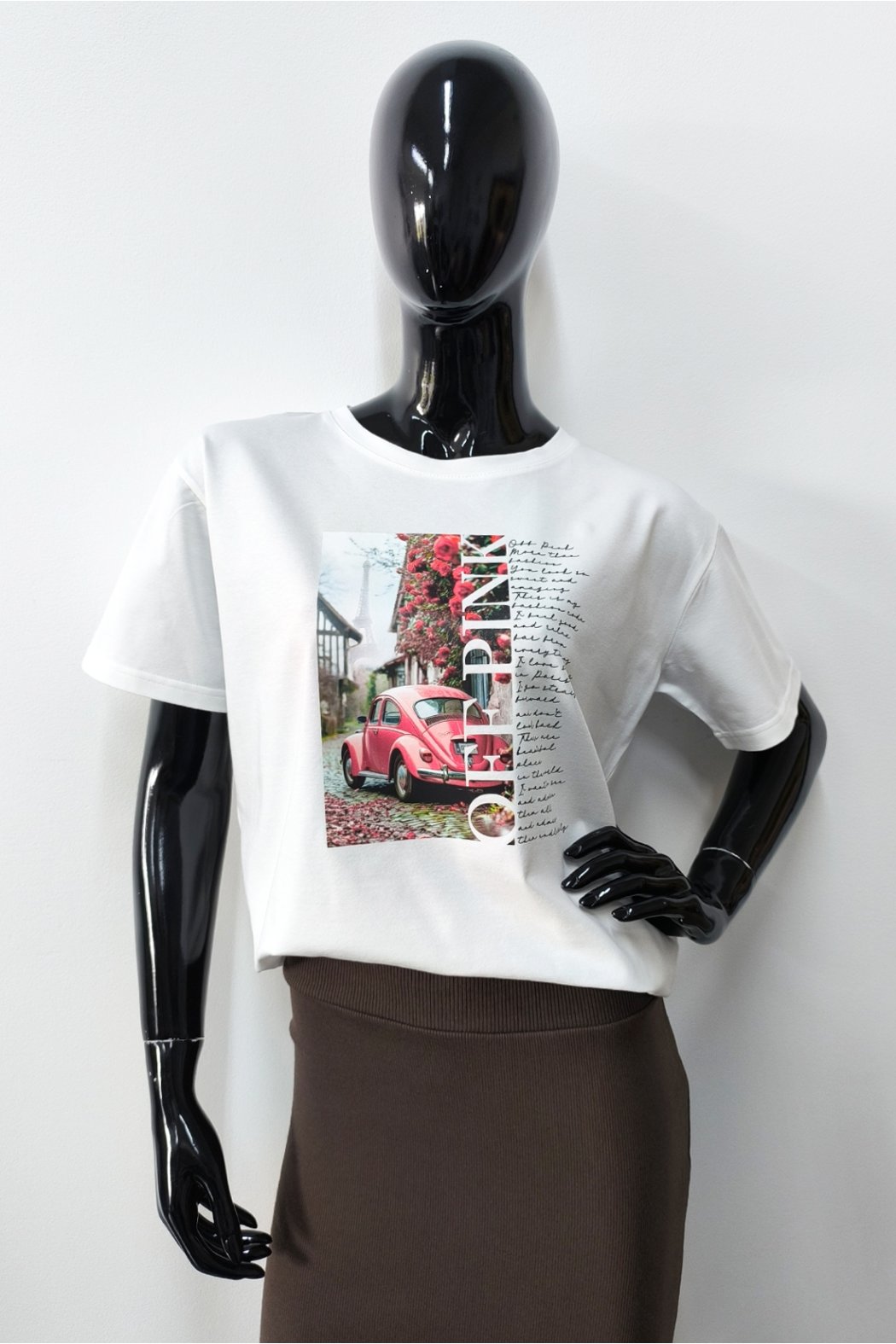 T-SHIRT DAMSKI Z NADRUKIEM - BON VOYAGE