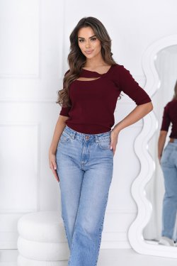 BLUZKA DAMSKA Z BAWEŁNY PRĄŻKOWANEJ - FABIA