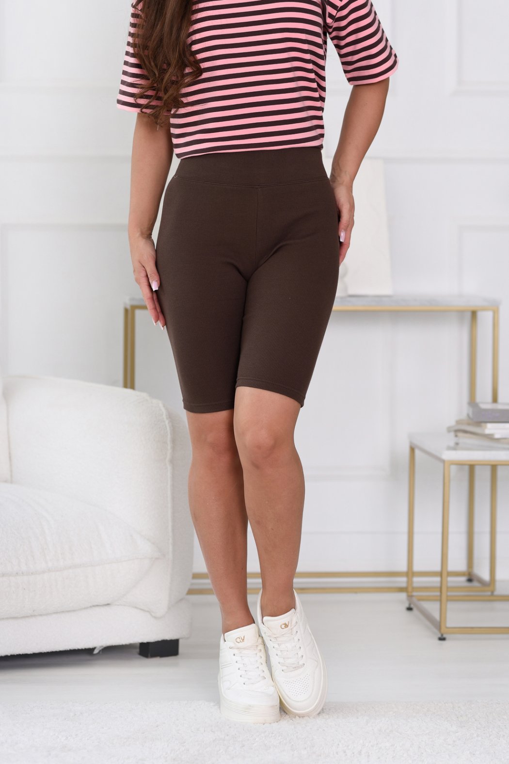 KOLARKI - LEGGINSY DAMSKIE PRĄŻKOWANE JOAN