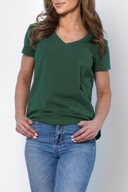 T-SHIRT DAMSKI Z DEKOLTEM W SEREK