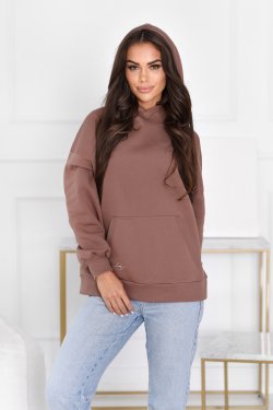 GRUBA BLUZA DAMSKA Z KAPTUREM KIESZEŃ KANGUREK DŁUGI RĘKAW - OLIMPIA