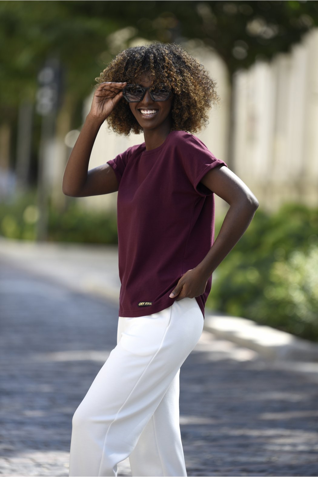 GŁADKI T-SHIRT DAMSKI LAUREN