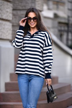 BLUZA DAMSKA W PASKI POLO