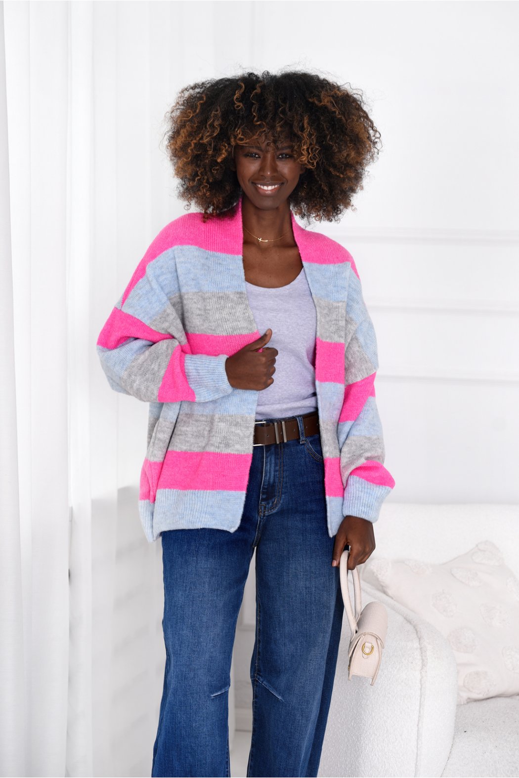 KARDIGAN DAMSKI W PASKI /...