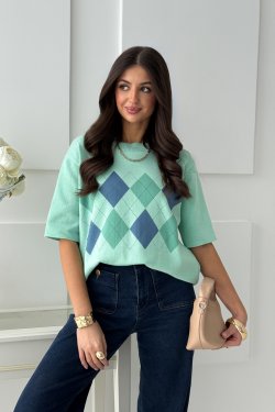 SWETER DAMSKI W ROMBY