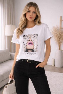 BAWEŁNIANY T-SHIRT Z NADRUKIEM MUSE