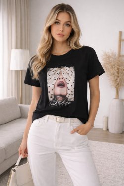 BAWEŁNIANY T-SHIRT Z NADRUKIEM MUSE