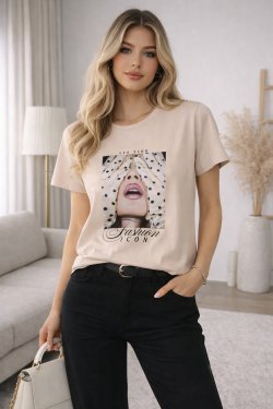 BAWEŁNIANY T-SHIRT Z NADRUKIEM MUSE