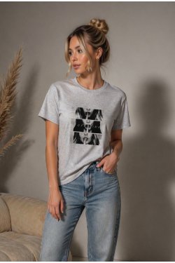 BAWEŁNIANY T-SHIRT Z NADRUKIEM SECRET