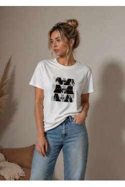 BAWEŁNIANY T-SHIRT Z NADRUKIEM SECRET