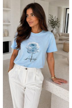 BAWEŁNIANY T-SHIRT Z NADRUKIEM FLIRENTINA