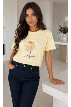 BAWEŁNIANY T-SHIRT Z NADRUKIEM FLIRENTINA