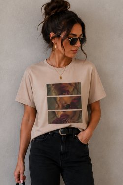 T-SHIRT Z NADRUKIEM ROMANCE