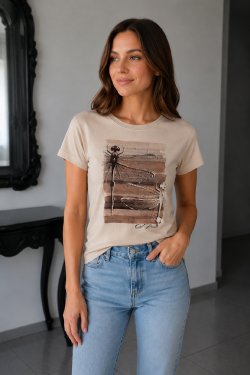 T-SHIRT Z NADRUKIEM MIRAGGIO
