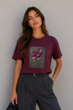T-SHIRT Z NADRUKIEM FIORA