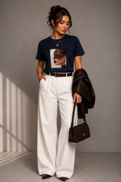 T-SHIRT Z NADRUKIEM NOIR