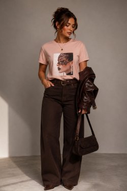 T-SHIRT Z NADRUKIEM NOIR